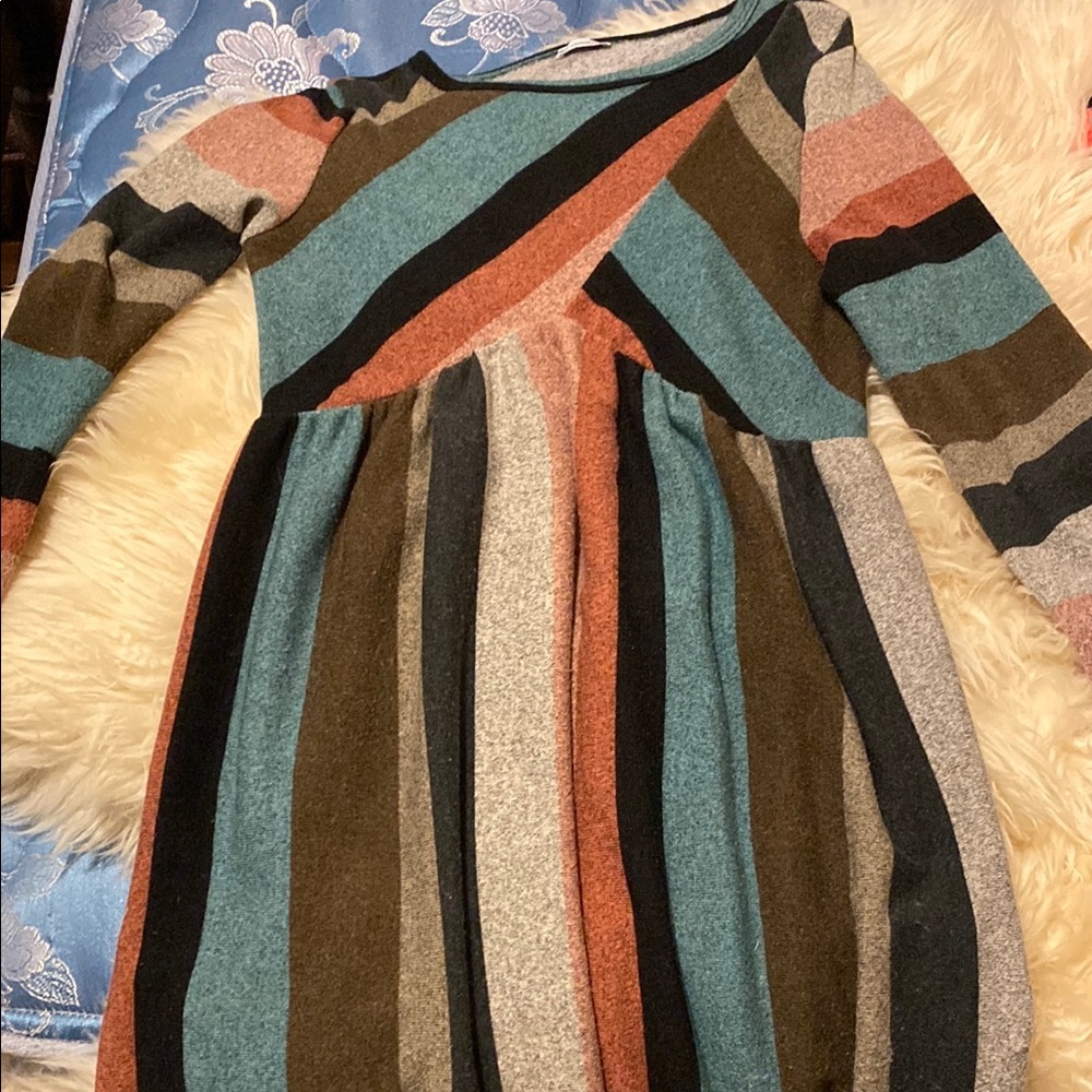 Striped Multicolor womens knit Dress